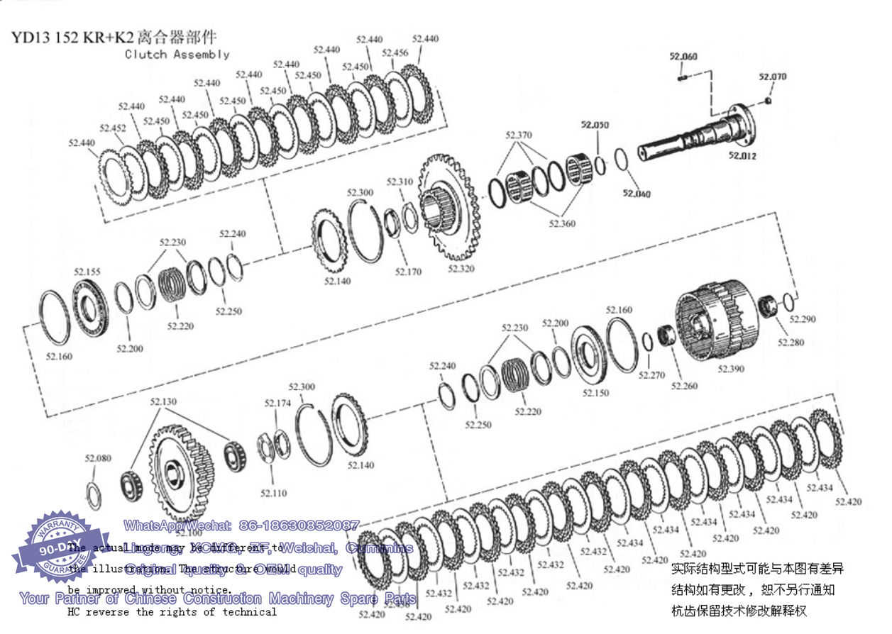 Fig 152 YD13 152 KR+K2 Clutch assembly - YD13 Gearbox Catalog