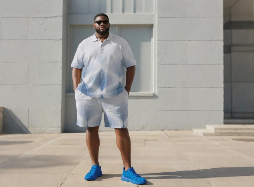 simple big and tall short sets for men