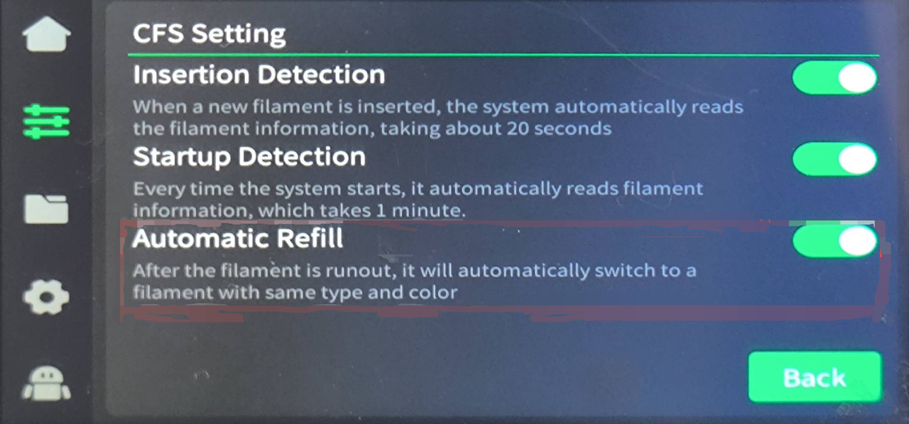 CFS Settings