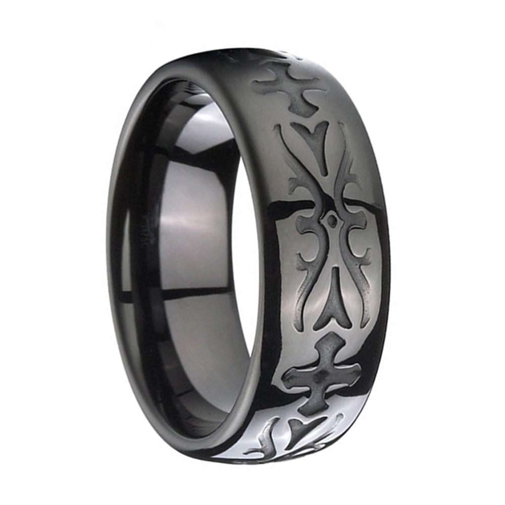 What are the dangers of Black Tungsten Carbide Ring Cross Flower Carving Top Band?
