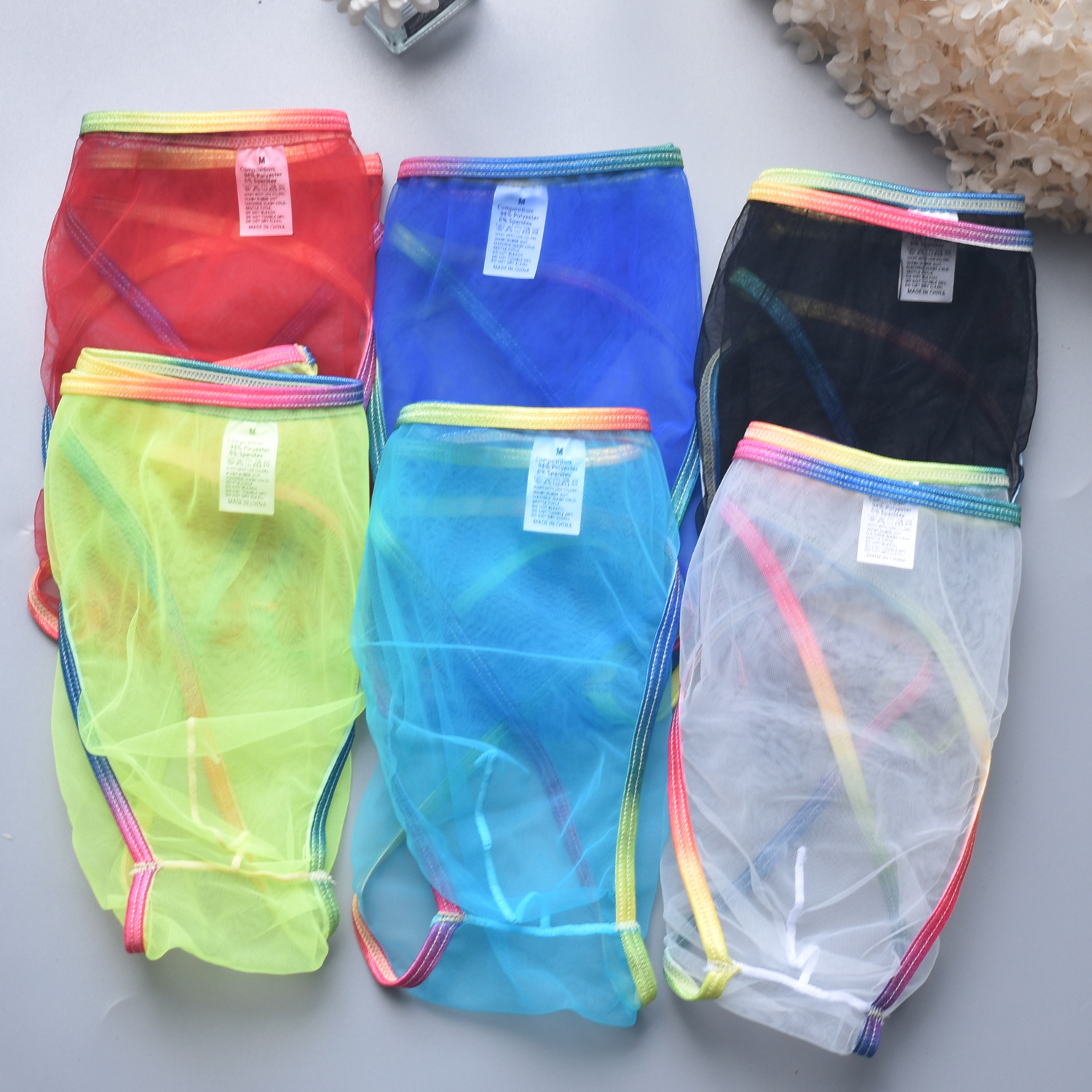 Passionate men's sexy ultra-transparent briefs