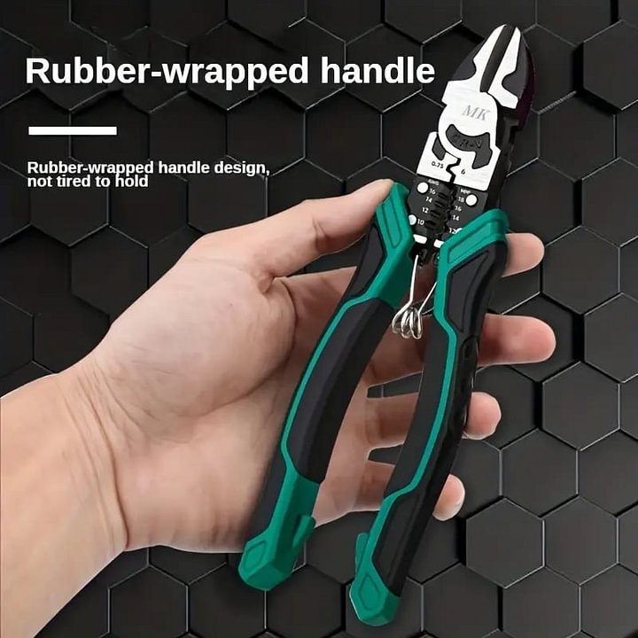 1pc 8 inch Nine in one Multifunctional Pliers Wire Stripping Pliers Labor saving Shear Oblique Pliers Industrial Grade Wire Pliers Vise For Electrician Construction Repair