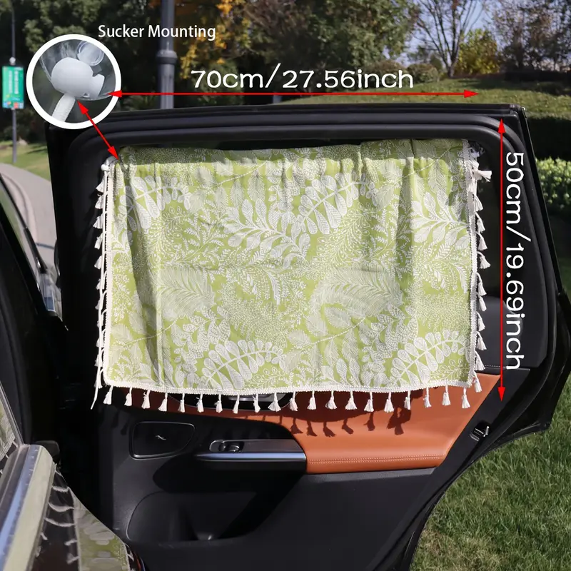 1pc bohemian print car window curtain 50x70cm polyester privacy shade universal fit vehicle sunshade for privacy and sun protection details 0