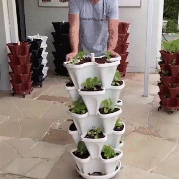 Vasos de pé empilháveis ​​Vasos para plantação de morangos - Officedas