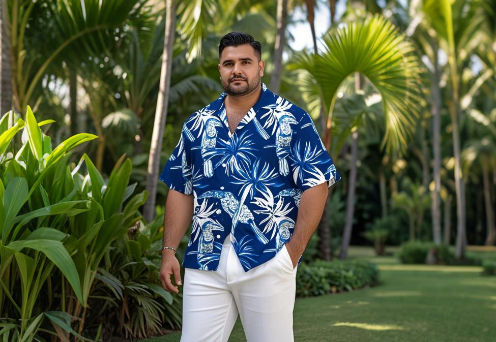 casual big and tall men's two-piece sets