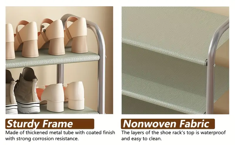   shoe rack 3 tier long storage organizer wide metal shoe shelf for closet entryway details 1