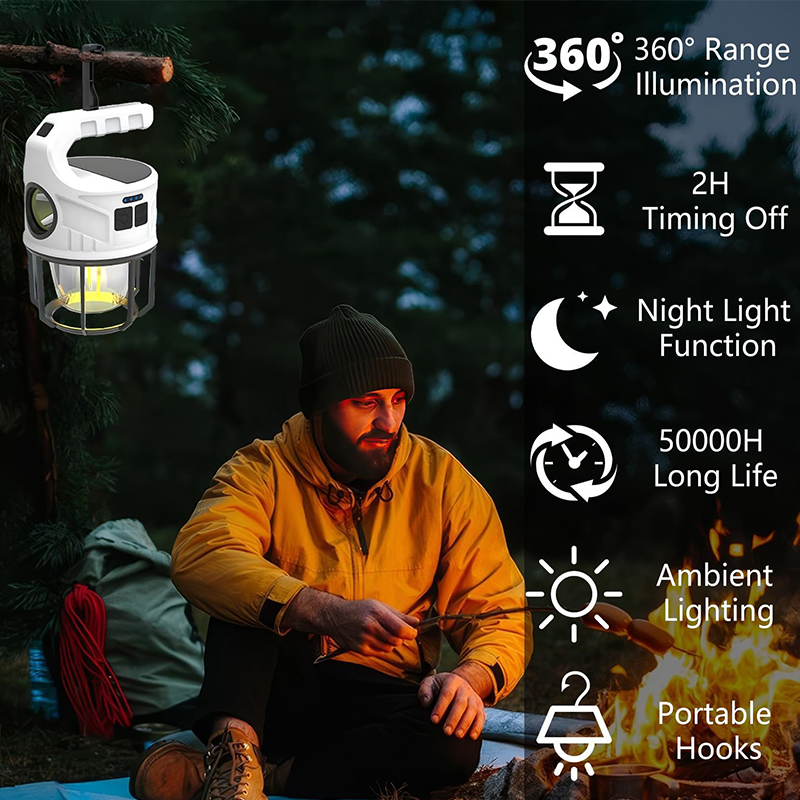 SAKER® Solar Rechargeable LED Camping Lantern
