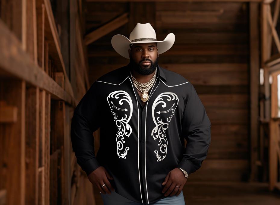 BigTallKings' simple black Western shirts