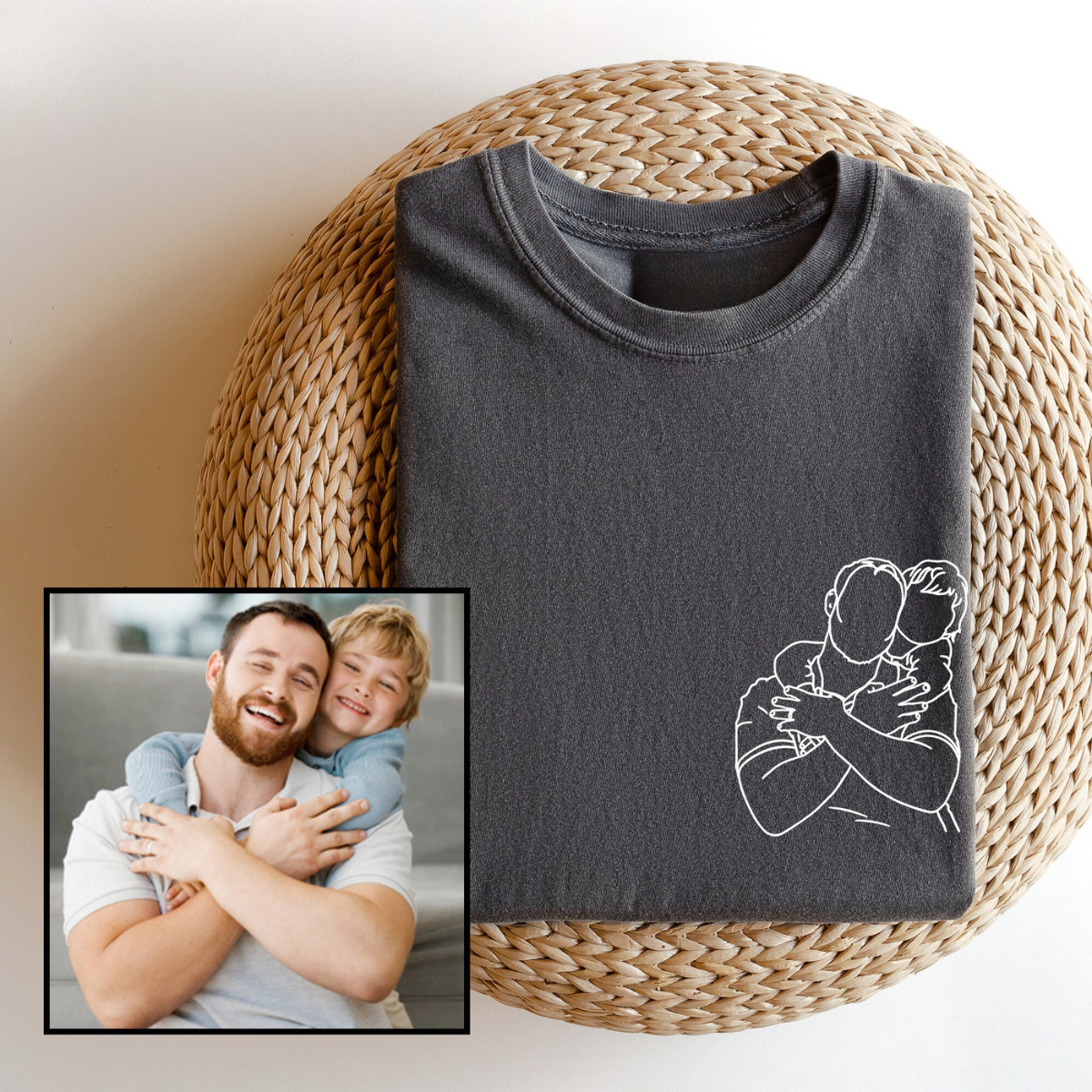 Dad and me-Custom Photo Shirt For Dad,Gift for Husband