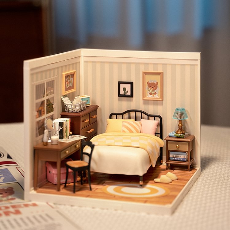 Rolife Sweet Dream Bedroom DIY Plastic Miniature House DW009 | Robotime Online
