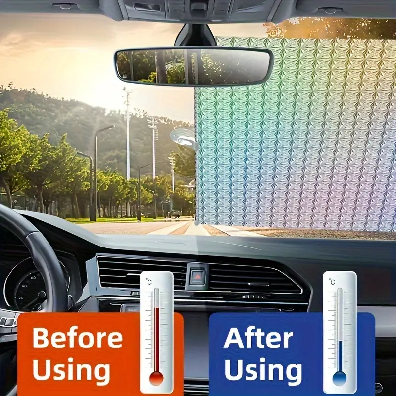 1pc keep   cool protected retractable windshield sunshade with suction cup details 0