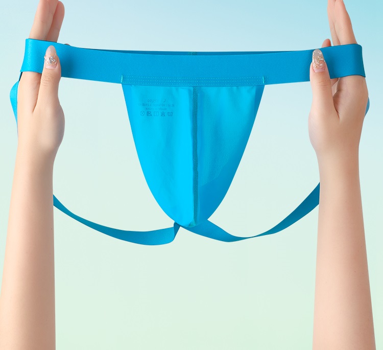 Men's Sexy Lingerie Thong G- Underwear Panties Erotic Ice Silk Leg Band Seduction Thongs
