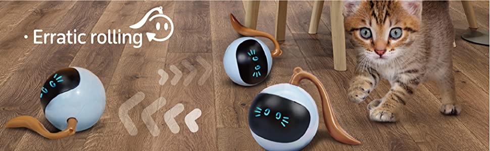 Cat Toys Interactive Toys Rolling Ball Toys Cat Wand Feather Teaser Toys Electronic Toys