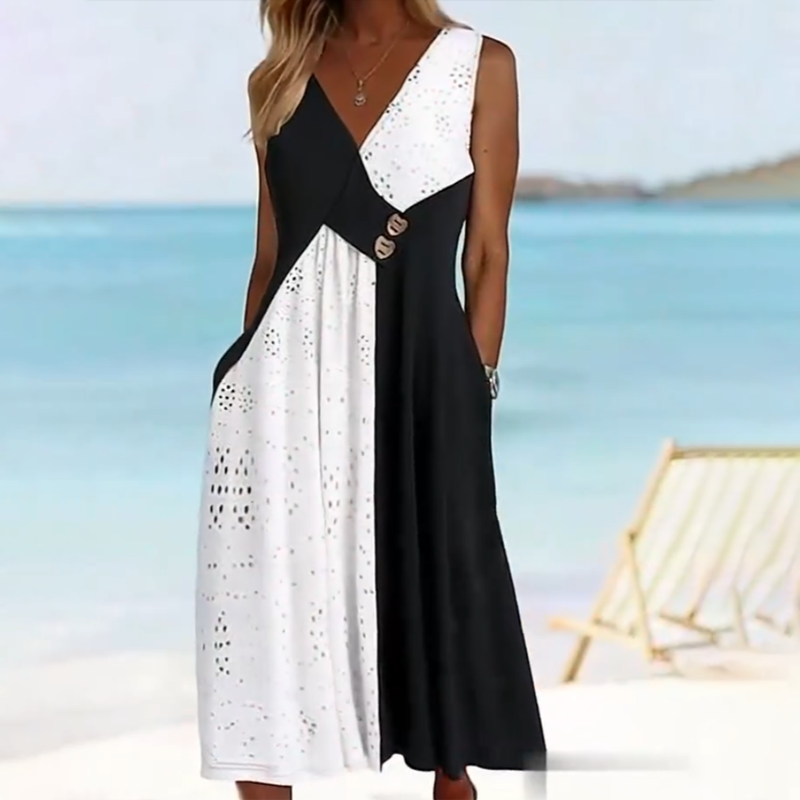 👗 Elegant and fashionable women's patchwork dress