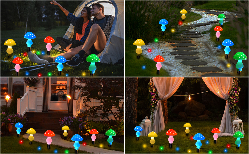 solar mushroom lights