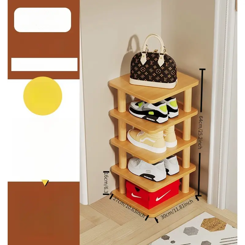 10 tier rattan shoe rack organizer space saving narrow entryway shelf easy assembly floor mount versatile for   room types no electricity needed details 0