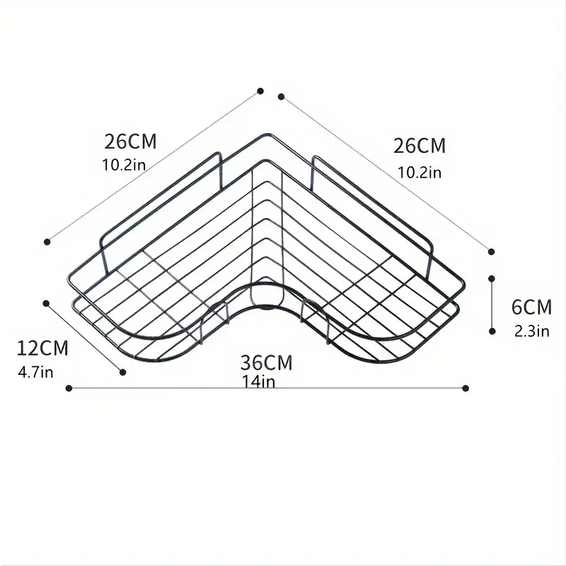 1pc bathroom shelf shower caddy rack bathroom kitchen no punching   storage rack shower shelf shampoo storage rack holder bathroom accessories details 2