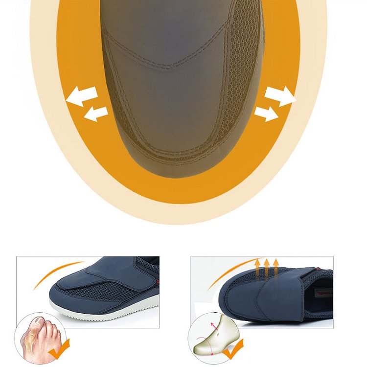 Wide Width Pain Relief Diabetic Shoes, Adjustable Closure Hands-Free  Stunahome.com
