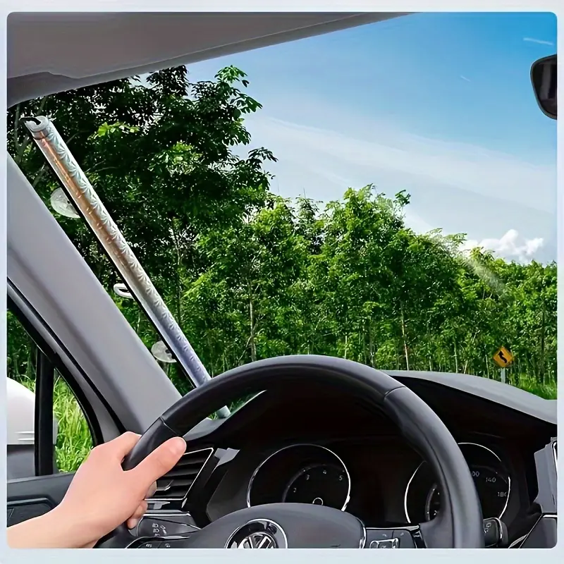 1pc keep   cool protected retractable windshield sunshade with suction cup details 6