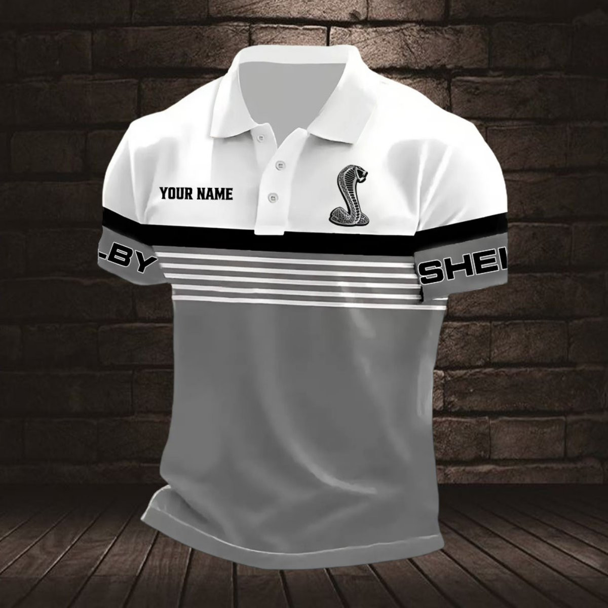 Ford Shelby® 2025 Latest Fitted Striped Polo Shirt