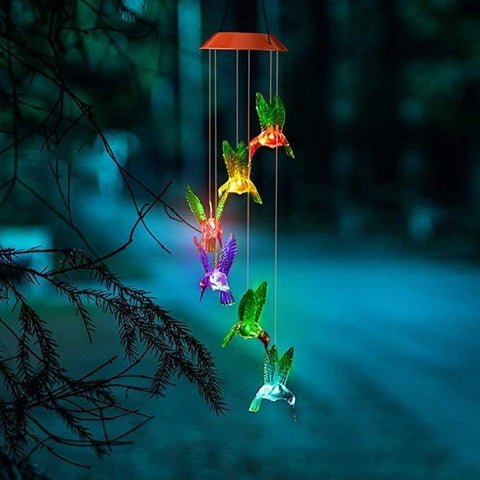 Solar LED Hummingbird Wind Chime