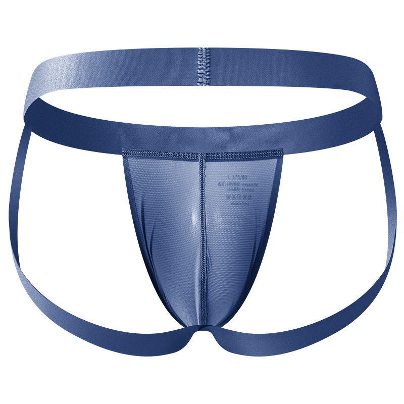 Men's Sexy Ice Silk Ultra-thin Transparent Lingerie Thong G- Underwear Panties Erotic Leg Band Seduction Thongs