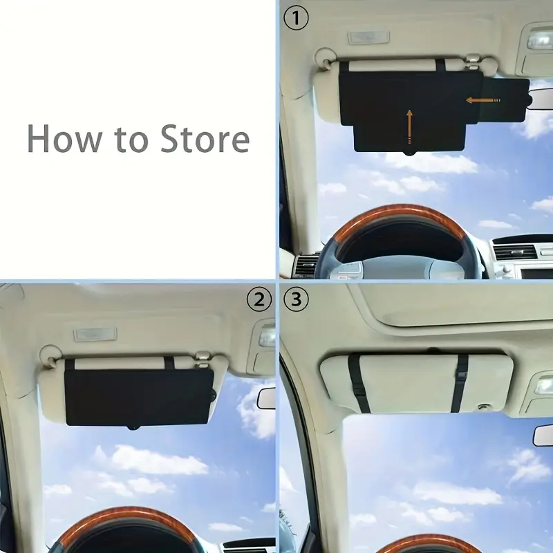 1pc car sun visor with extender front curtain shade universal fit details 7
