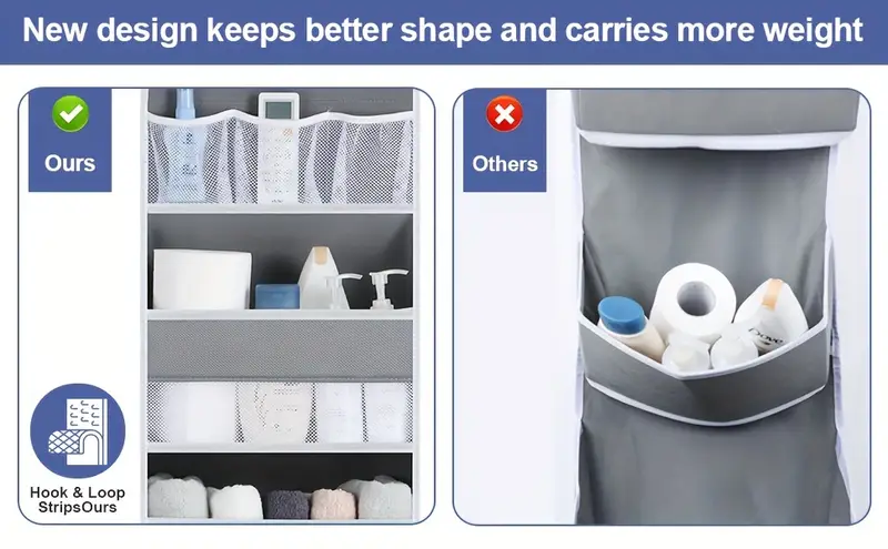 6 shelf over the door organizer with 8 large pockets anti tilt hanging storage for pantry nursery bathroom bedroom kitchen dorm camper gray polyester multi room organizer kitchen organizers and storage details 1