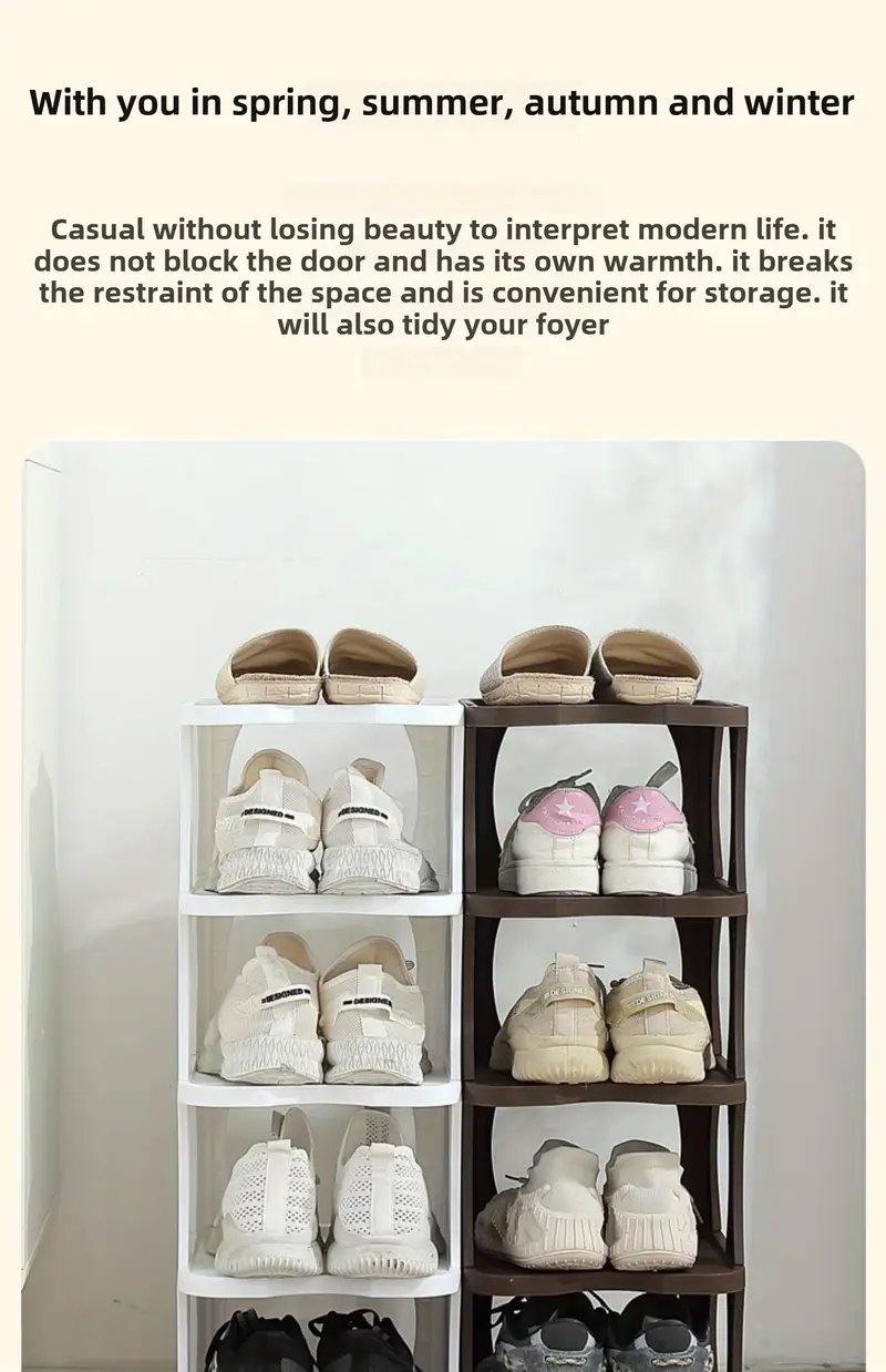 1  layer dustproof plastic shoe rack space saving storage organizer for entryway doorway rental room fits   room types details 2