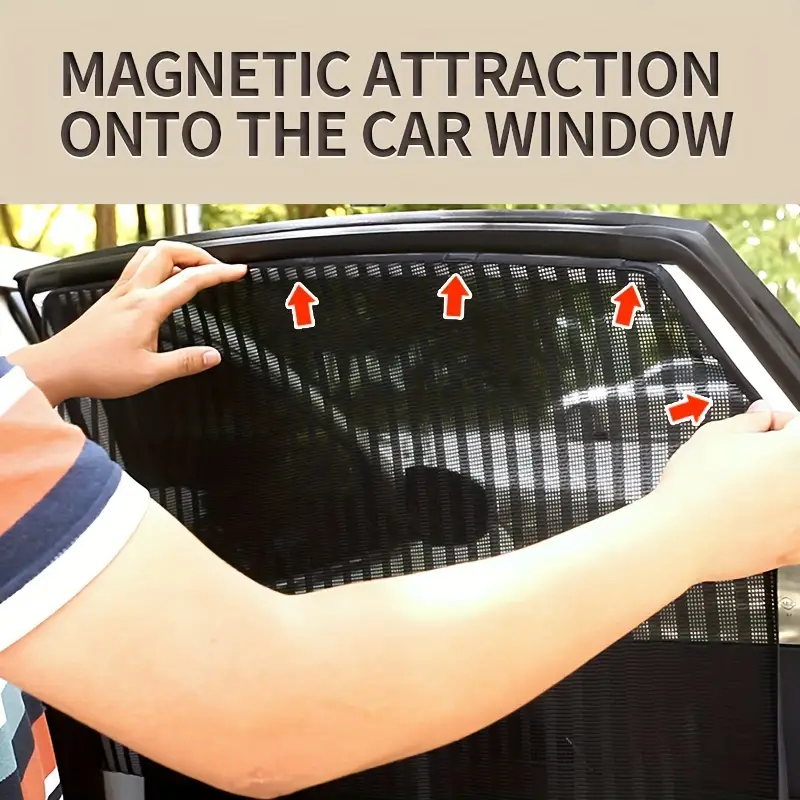 4pcs   sun protection car window shades breathable mesh uv protection for front rear windows fits most cars details 4