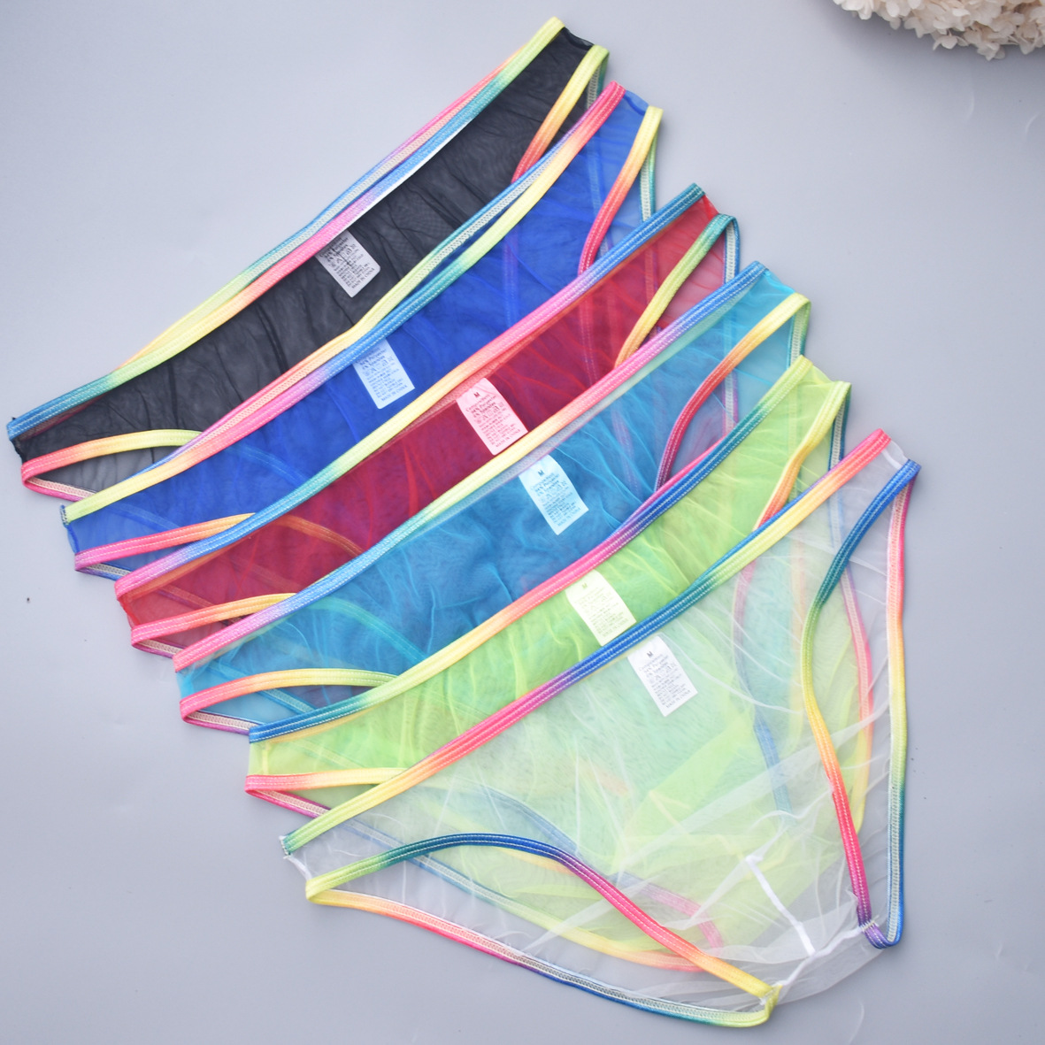 Passionate men's sexy ultra-transparent briefs