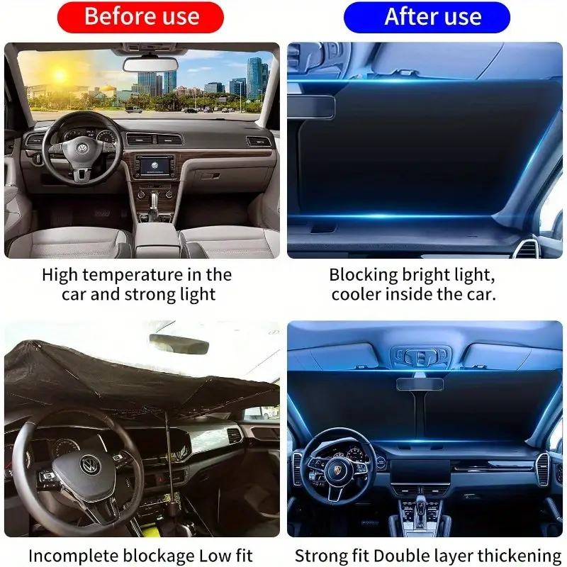 fashionable car windshield sunshade   sun blocker for car blackout anti glare sun visor extender for vehicles when   essential accessory for modern drivers details 1