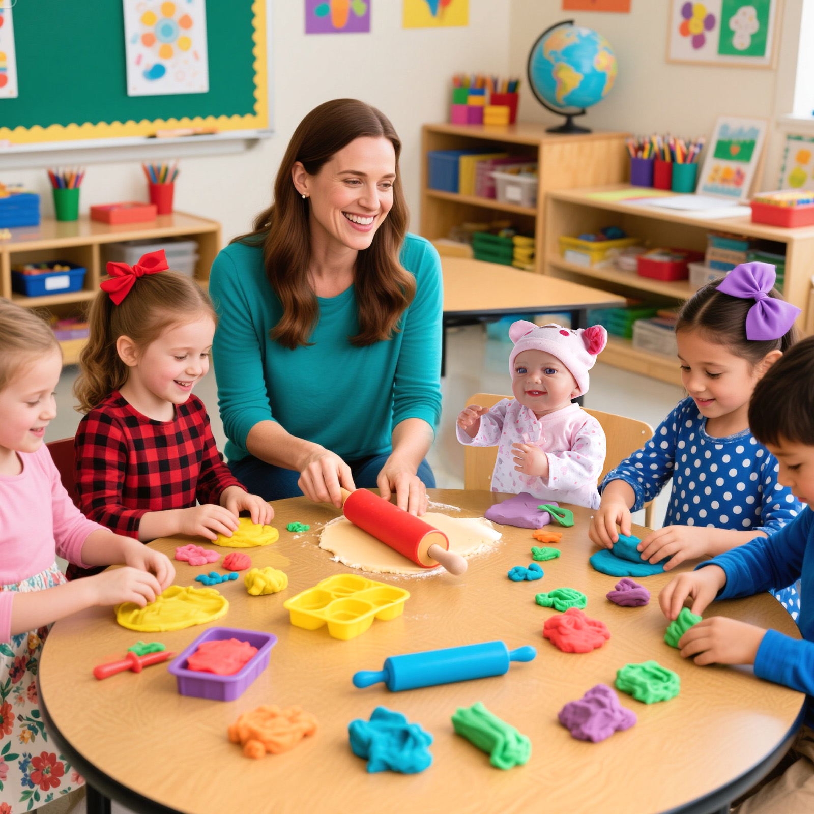 Classroom style play and creativity scene