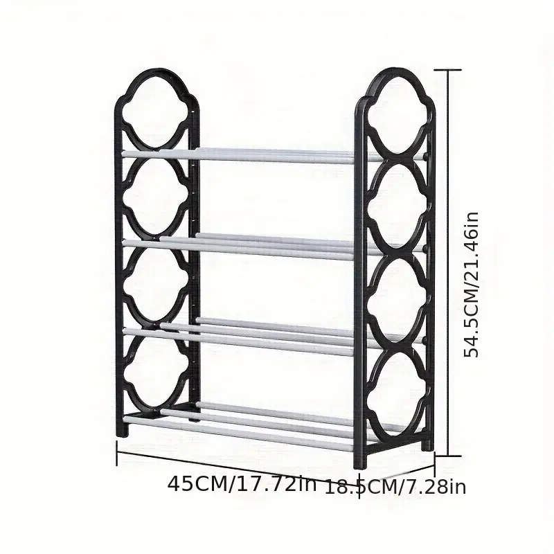 1pc of 4 tier simple and practical shoe rack hallway furniture shoe storage rack   and space saving floor standing independent shoe cabinet suitable for entrance foyer hallway and   details 3