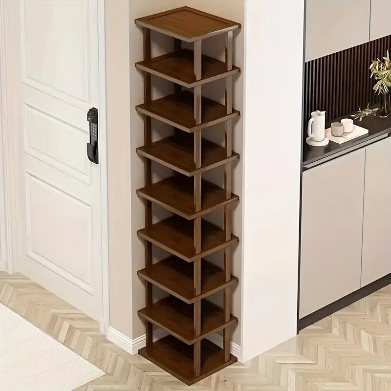 vertical bamboo shoe rack a high and narrow shoe rack manager suitable for small spaces used for bamboo shoe racks at entrances wardrobes corners and doorways details 2