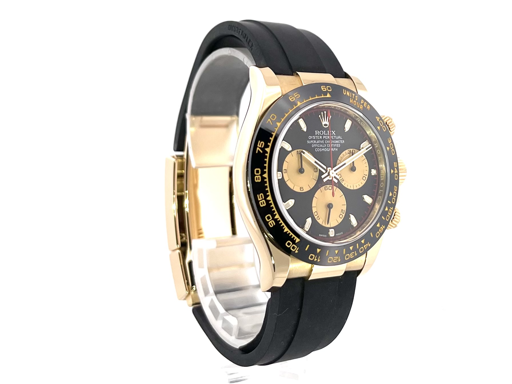 Rolex Cosmograph Daytona Gelbgold / Oysterflex Ref. 116518LN Schwarz 2020 |  Uhren2000