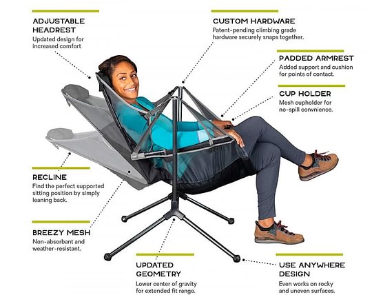 Stargaze Recliner Camping Chair That Swings and Reclines