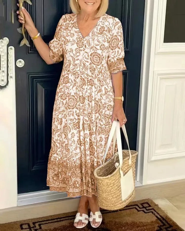V-Neck Boho Dress