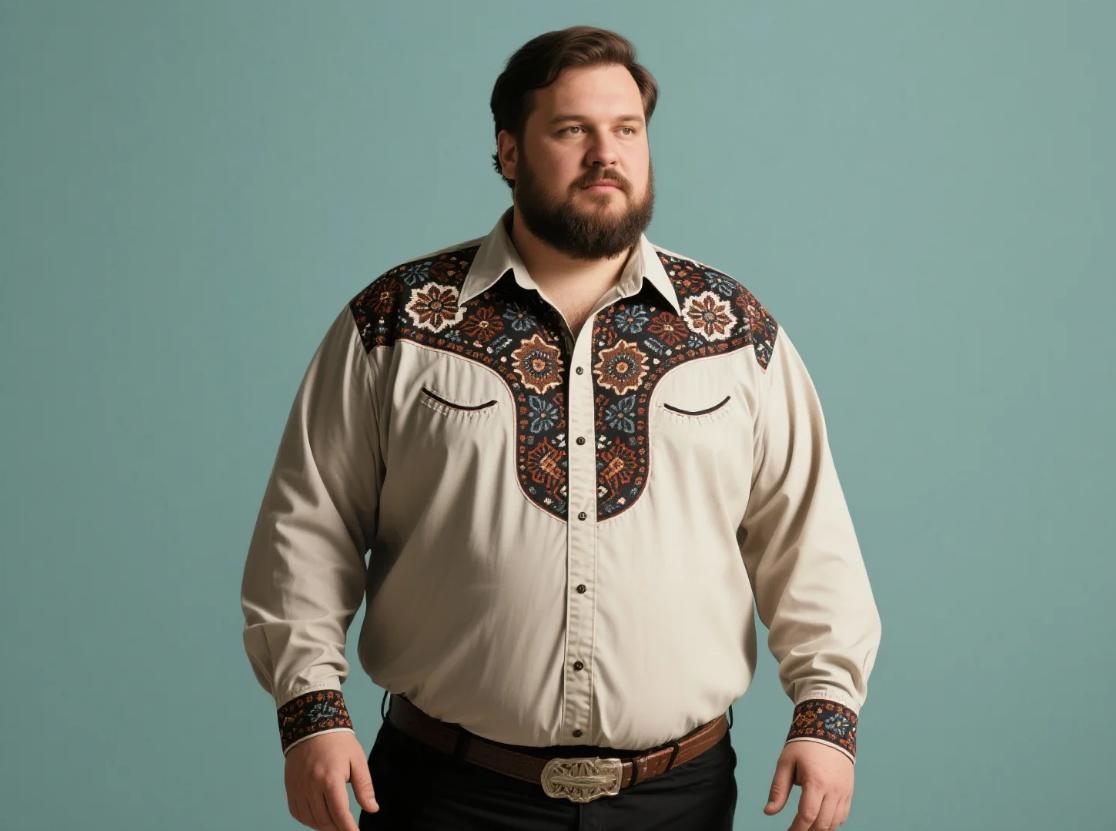 big and tall Western shirts with soft fabrics and refined hues