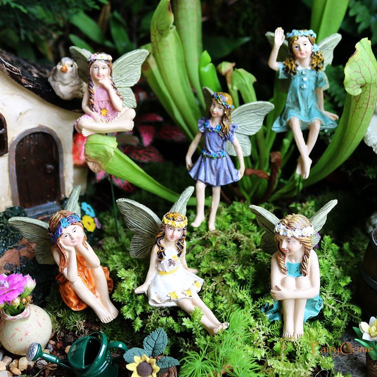 Resin Mini Fairy Garden Ornament Accessories (a set of 6)